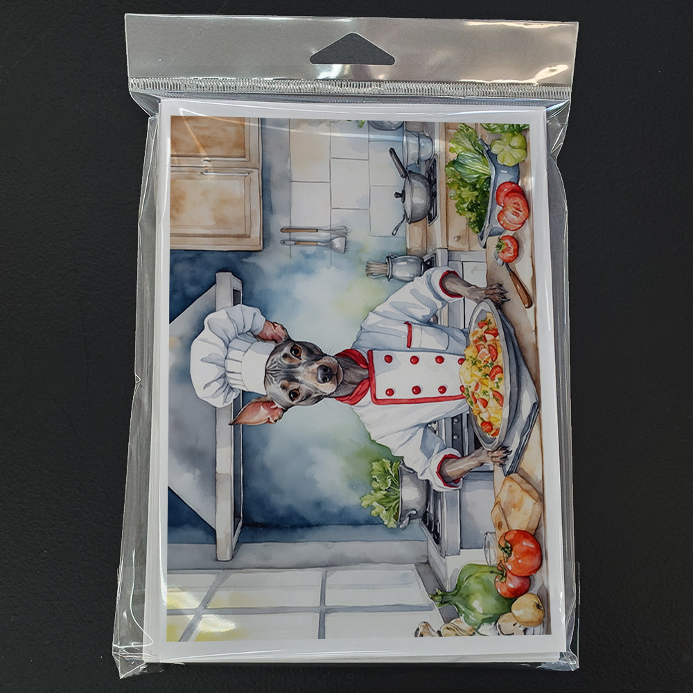 American Hairless Terrier The Chef Greeting Cards Pack of 8 Blank Cards with Envelopes Whimsical A7 Size 5x7