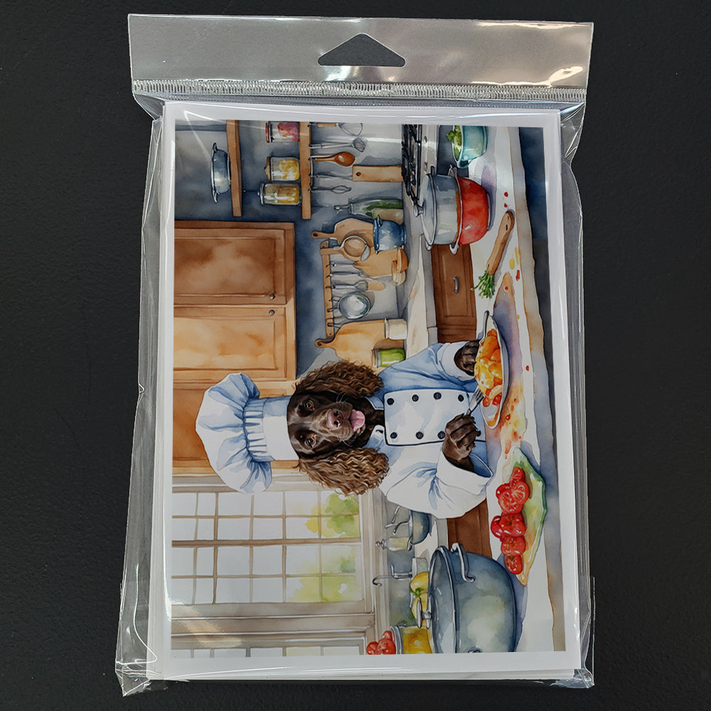 American Water Spaniel The Chef Greeting Cards Pack of 8 Blank Cards with Envelopes Whimsical A7 Size 5x7