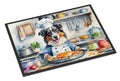Australian Shepherd The Chef Doormat Indoor Outdoor 24H X 36W Front Door Mat Rugs for Entryway, Non Slip Washable Low Pile,