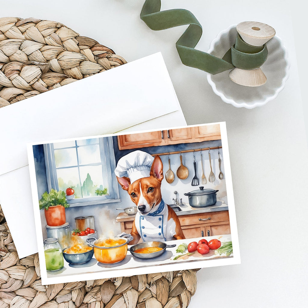Basenji The Chef Greeting Cards Pack of 8 Blank Cards with Envelopes Whimsical A7 Size 5x7