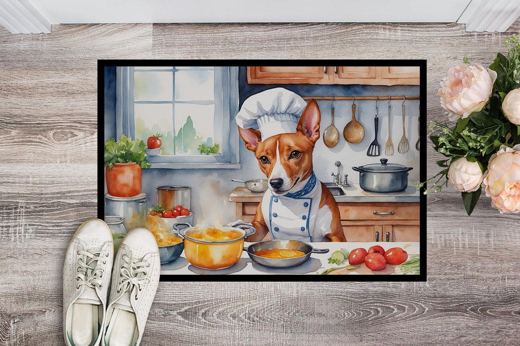Basenji The Chef Doormat Indoor Outdoor 24H X 36W Front Door Mat Rugs for Entryway, Non Slip Washable Low Pile,