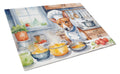 Basenji The Chef Cutting Board Tempered Glass Kitchen Cutting Surface, Heat Resistant Chopping, Non-Slip Feet, Food Prep & Serving