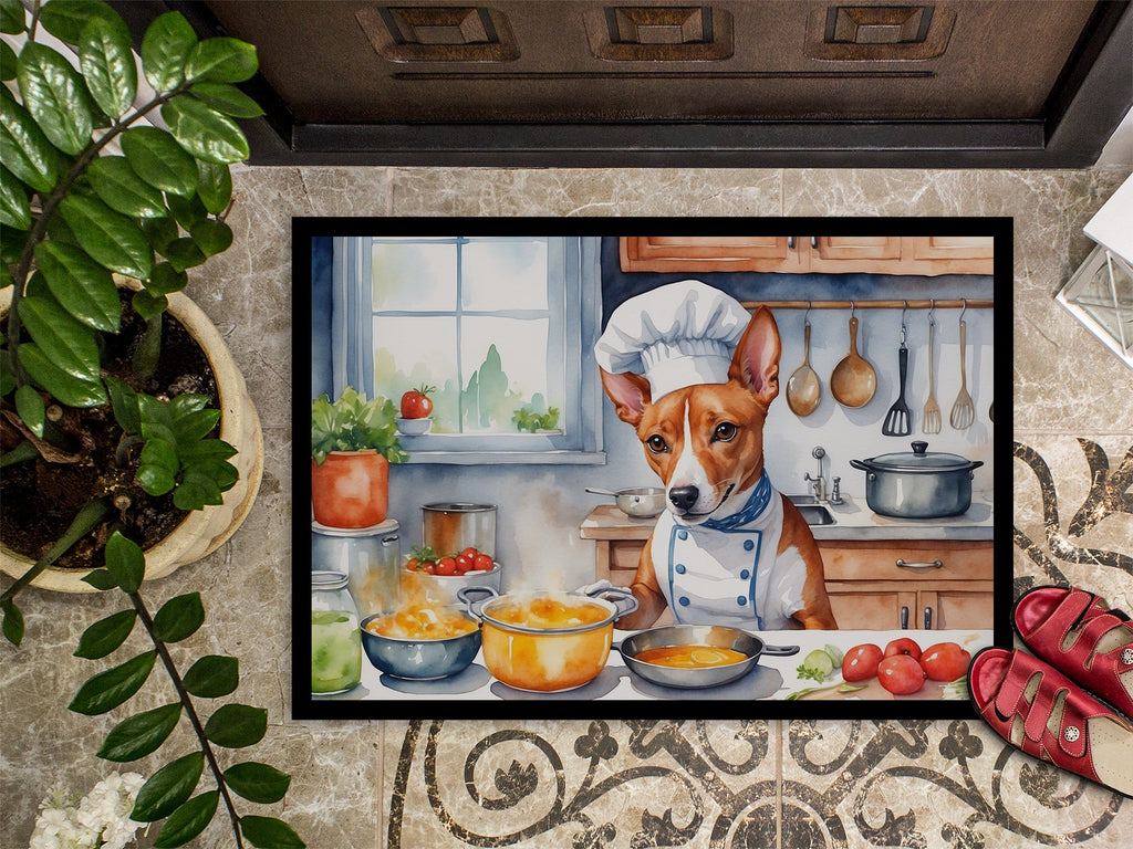 Basenji The Chef Doormat Indoor Outdoor 18H X 27W Front Door Mat Rugs for Entryway, Non Slip Washable
