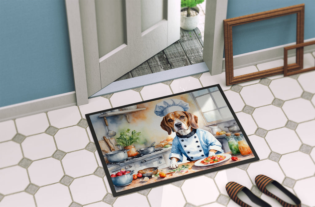 Beagle The Chef Doormat Indoor Outdoor 24H X 36W Front Door Mat Rugs for Entryway, Non Slip Washable Low Pile,