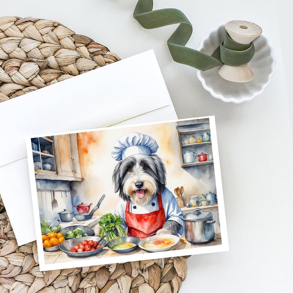Bearded Collie The Chef Greeting Cards Pack of 8 Blank Cards with Envelopes Whimsical A7 Size 5x7