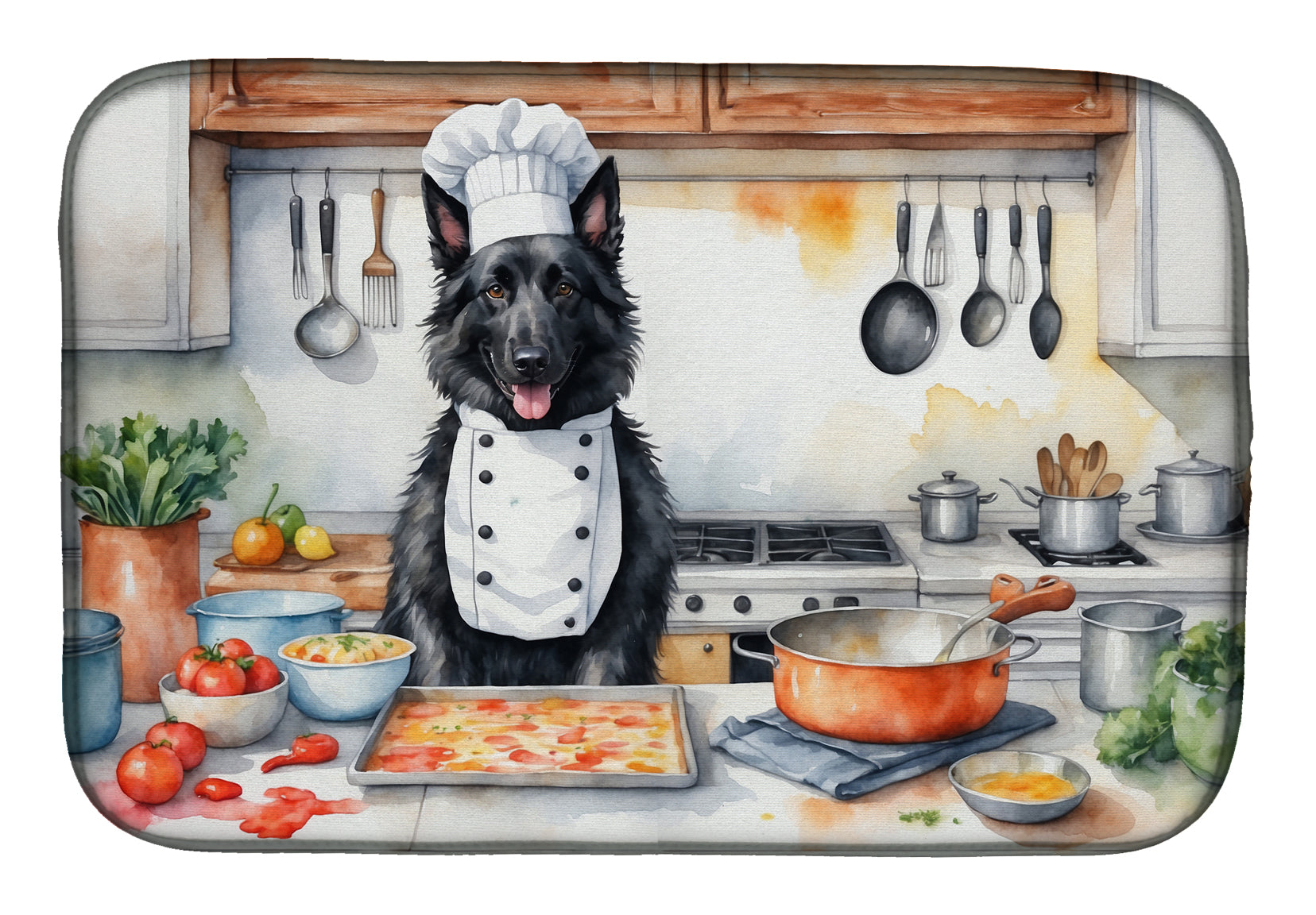 Belgian Sheepdog The Chef Dish Drying Mat Absorbent Dish Drying Mat Pad for Kitchen Counter Dish Drainer Mat for Countertop, 14 x 21", Multicolor