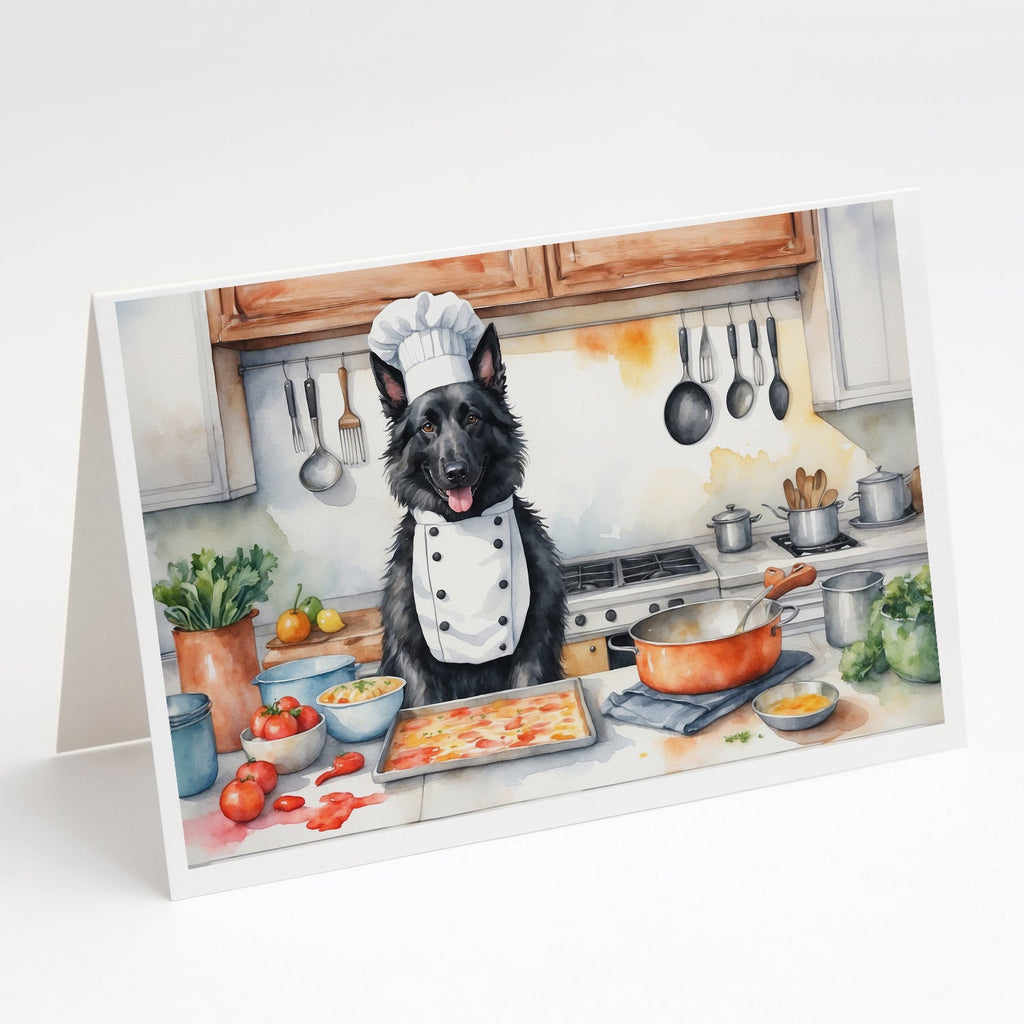 Belgian Sheepdog The Chef Greeting Cards Pack of 8 Blank Cards with Envelopes Whimsical A7 Size 5x7