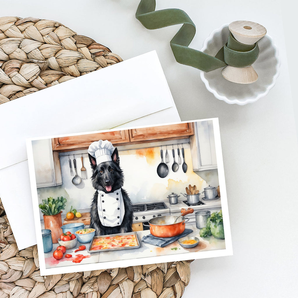 Belgian Sheepdog The Chef Greeting Cards Pack of 8 Blank Cards with Envelopes Whimsical A7 Size 5x7