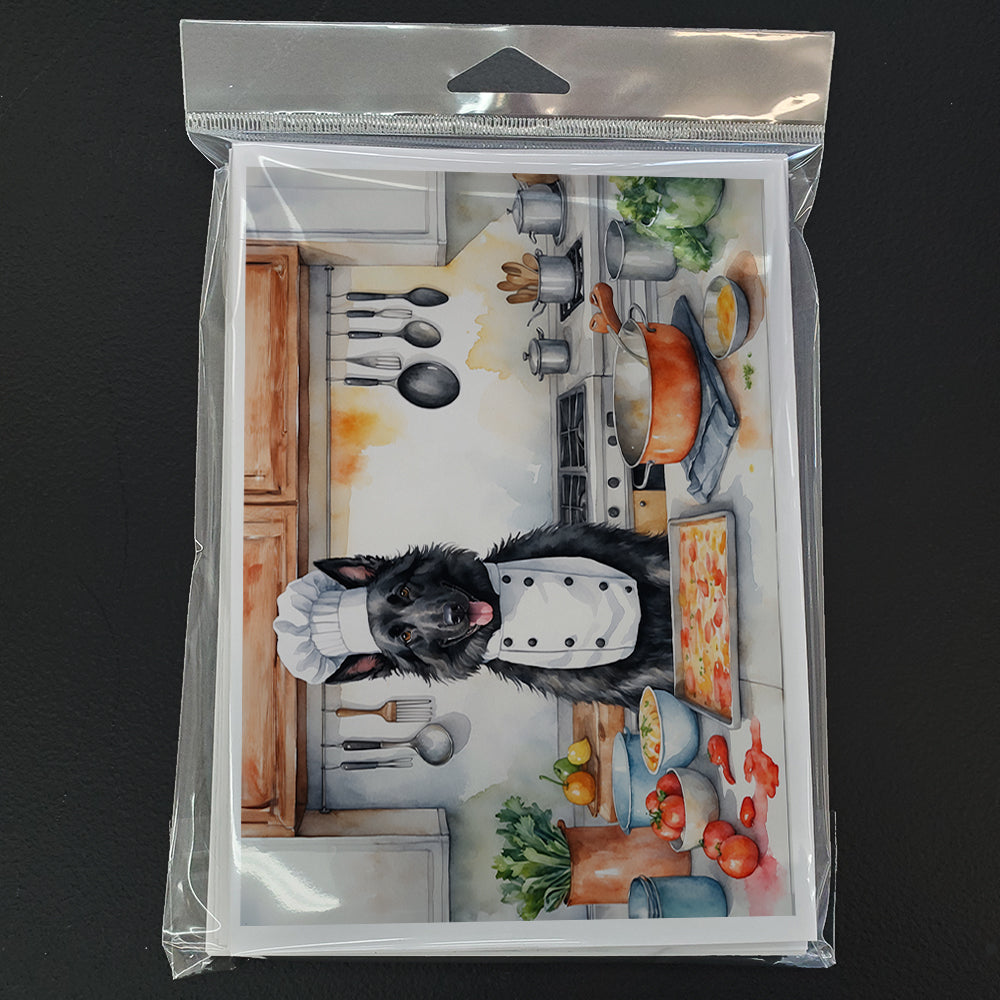Belgian Sheepdog The Chef Greeting Cards Pack of 8 Blank Cards with Envelopes Whimsical A7 Size 5x7