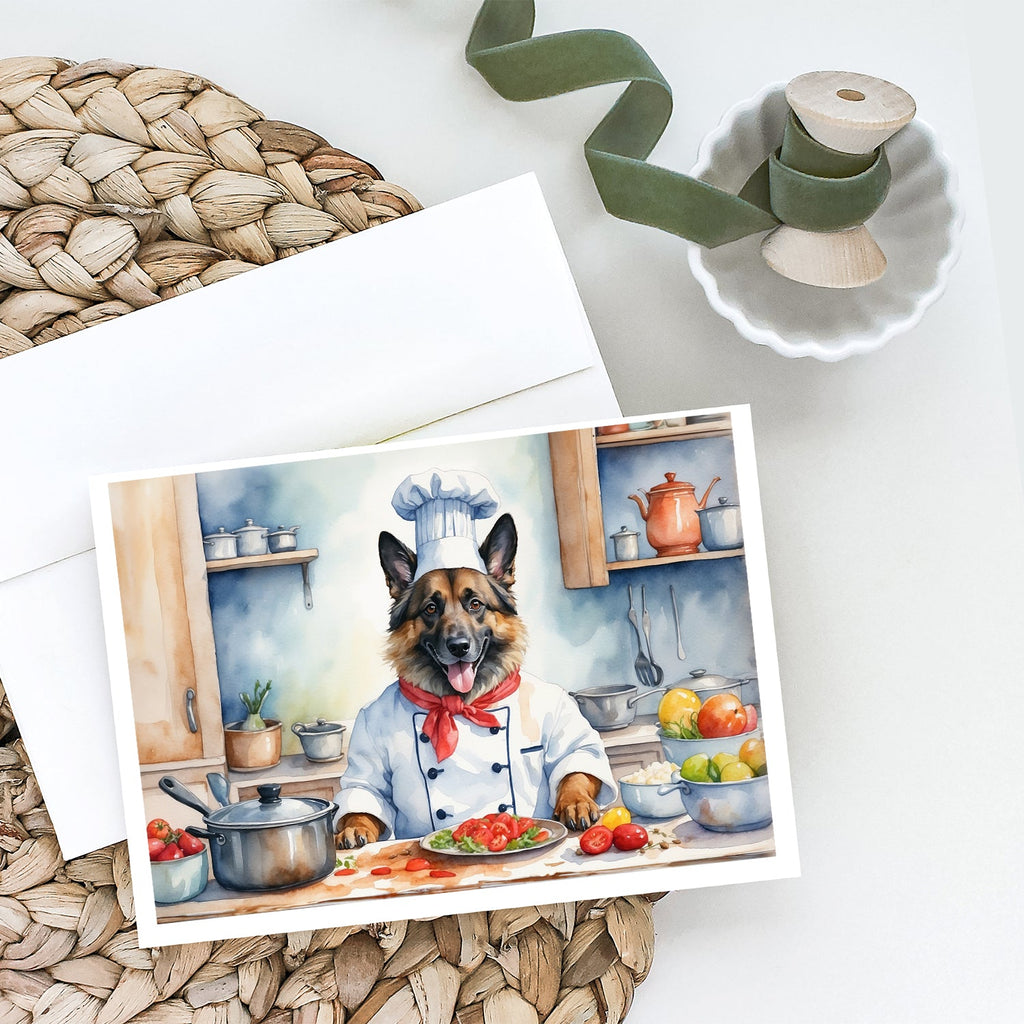 Belgian Tervuren The Chef Greeting Cards Pack of 8 Blank Cards with Envelopes Whimsical A7 Size 5x7