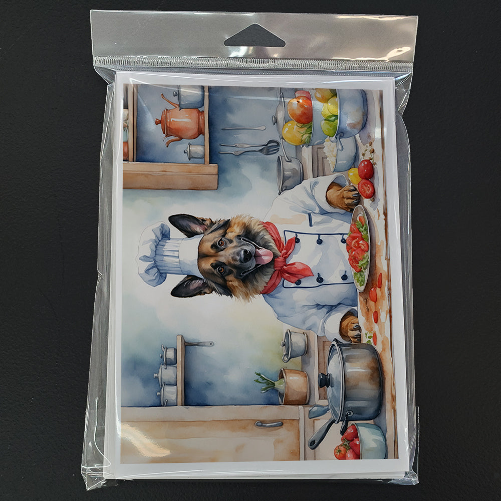 Belgian Tervuren The Chef Greeting Cards Pack of 8 Blank Cards with Envelopes Whimsical A7 Size 5x7