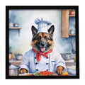 Belgian Tervuren The Chef Framed Metal Print Bathroom, Kitchen, Office, Home Decor Wall Art Ready to Hang, Square, 8X8