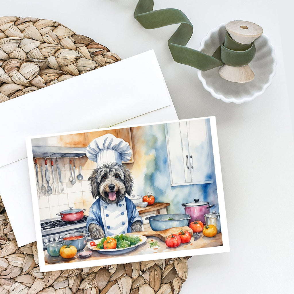 Bergamasco Sheepdog The Chef Greeting Cards Pack of 8 Blank Cards with Envelopes Whimsical A7 Size 5x7