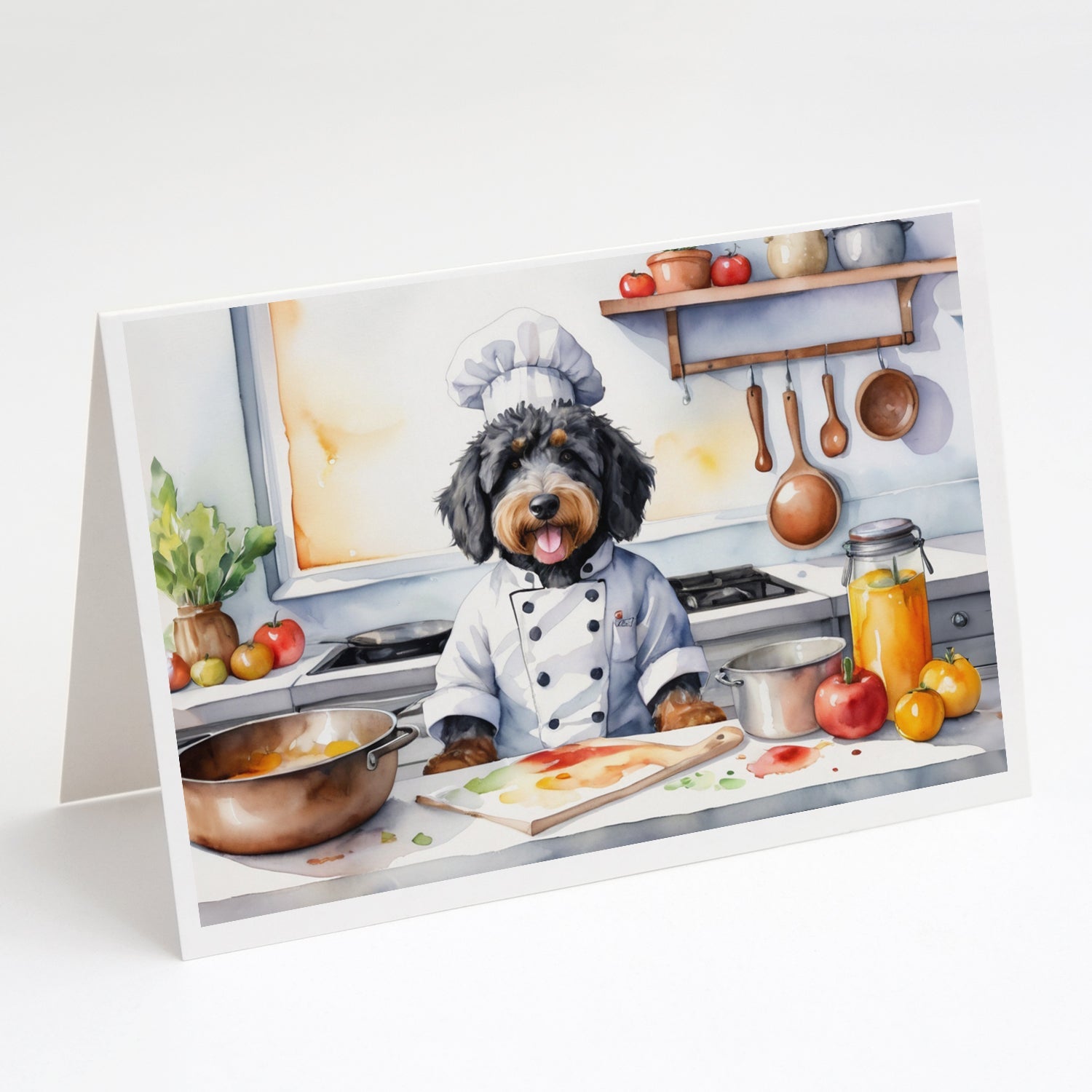 Bernedoodle The Chef Greeting Cards Pack of 8 Blank Cards with Envelopes Whimsical A7 Size 5x7