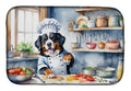 Bernese Mountain Dog The Chef Dish Drying Mat Absorbent Dish Drying Mat Pad for Kitchen Counter Dish Drainer Mat for Countertop, 14 x 21", Multicolor