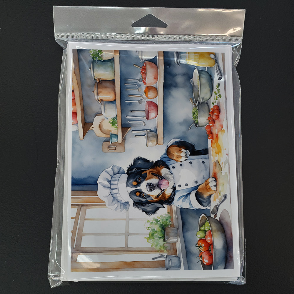 Bernese Mountain Dog The Chef Greeting Cards Pack of 8 Blank Cards with Envelopes Whimsical A7 Size 5x7