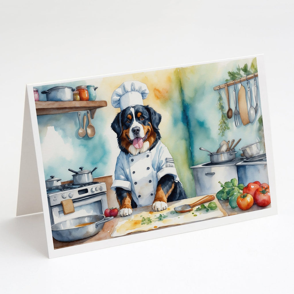 Bernese Mountain Dog The Chef Greeting Cards Pack of 8 Blank Cards with Envelopes Whimsical A7 Size 5x7