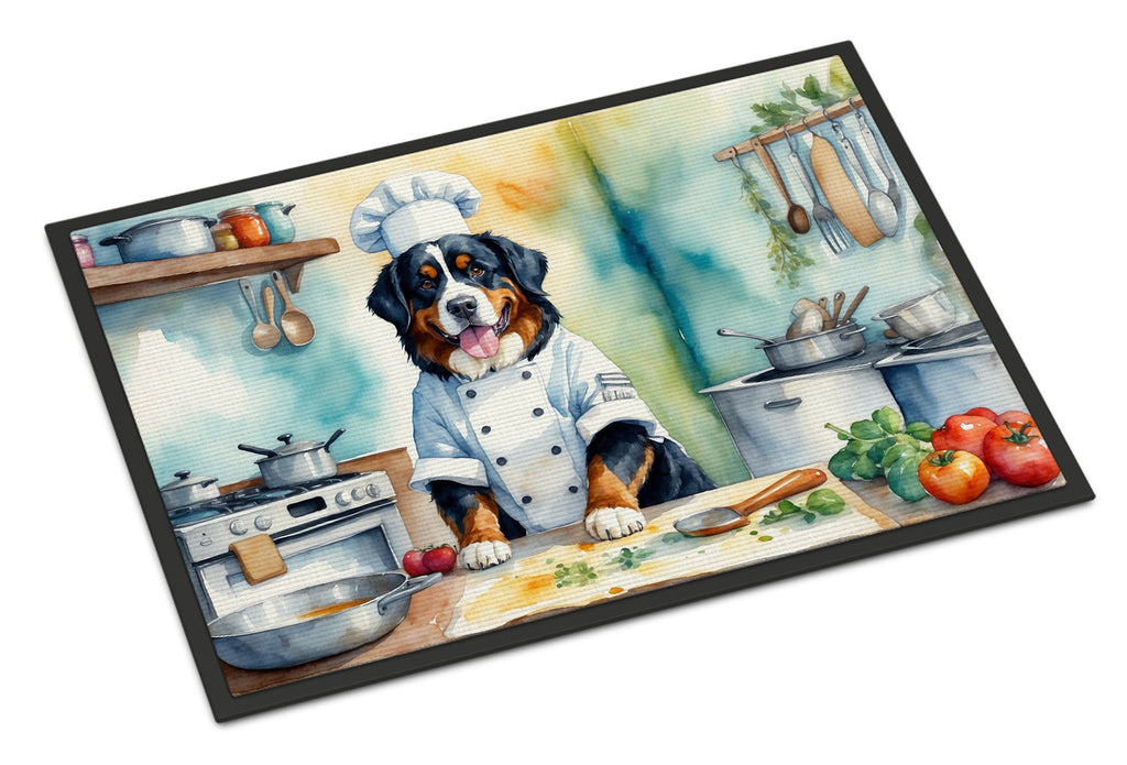 Bernese Mountain Dog The Chef Doormat Indoor Outdoor 24H X 36W Front Door Mat Rugs for Entryway, Non Slip Washable Low Pile,