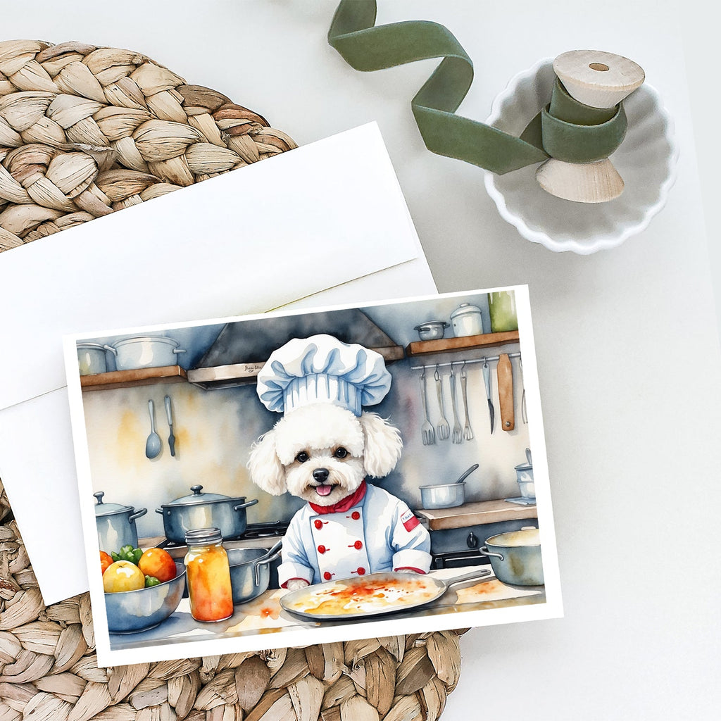 Bichon Frise The Chef Greeting Cards Pack of 8 Blank Cards with Envelopes Whimsical A7 Size 5x7