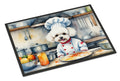 Bichon Frise The Chef Doormat Indoor Outdoor 18H X 27W Front Door Mat Rugs for Entryway, Non Slip Washable