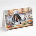 Black and Tan Coonhound The Chef Greeting Cards Pack of 8 Blank Cards with Envelopes Whimsical A7 Size 5x7