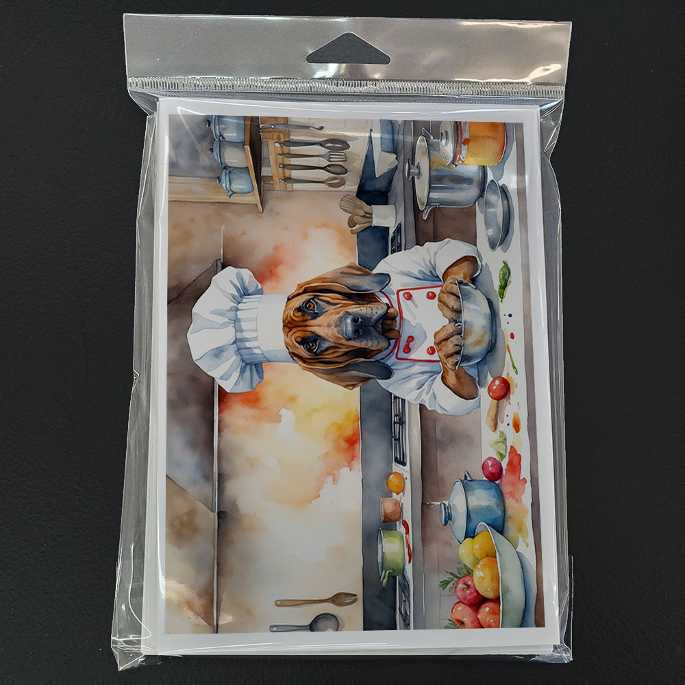 Bloodhound The Chef Greeting Cards Pack of 8 Blank Cards with Envelopes Whimsical A7 Size 5x7