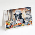 Border Collie The Chef Greeting Cards Pack of 8 Blank Cards with Envelopes Whimsical A7 Size 5x7