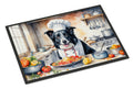 Border Collie The Chef Doormat Indoor Outdoor 24H X 36W Front Door Mat Rugs for Entryway, Non Slip Washable Low Pile,