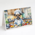 Border Terrier The Chef Greeting Cards Pack of 8 Blank Cards with Envelopes Whimsical A7 Size 5x7
