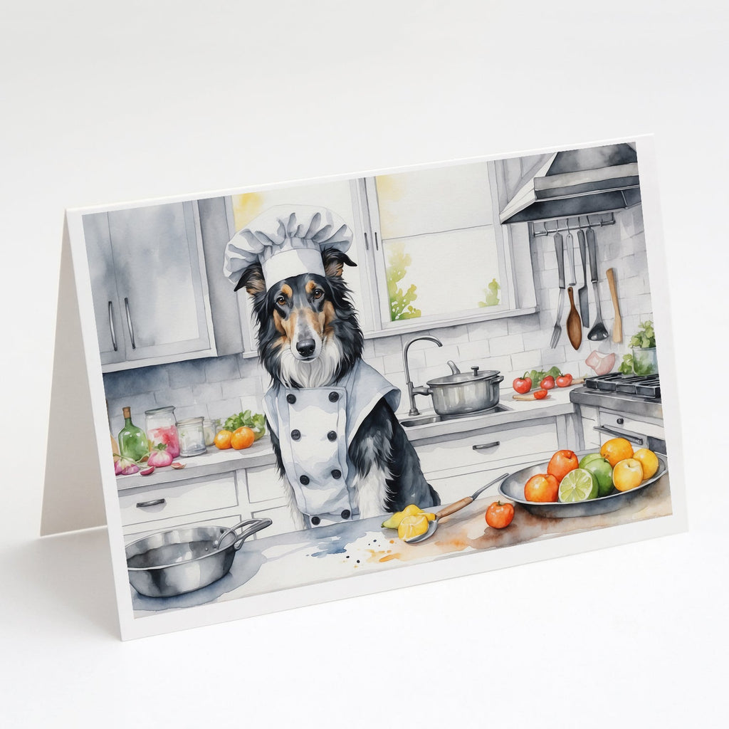 Borzoi The Chef Greeting Cards Pack of 8 Blank Cards with Envelopes Whimsical A7 Size 5x7