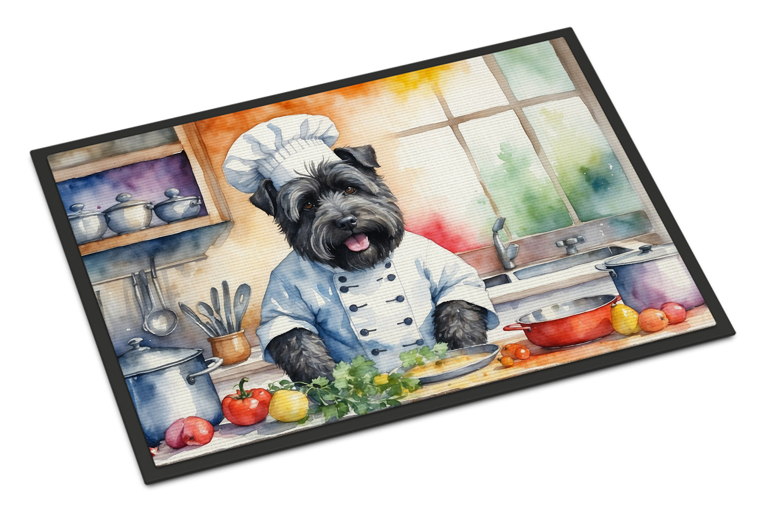 Bouvier des Flandres The Chef Doormat Indoor Outdoor 24H X 36W Front Door Mat Rugs for Entryway, Non Slip Washable Low Pile,