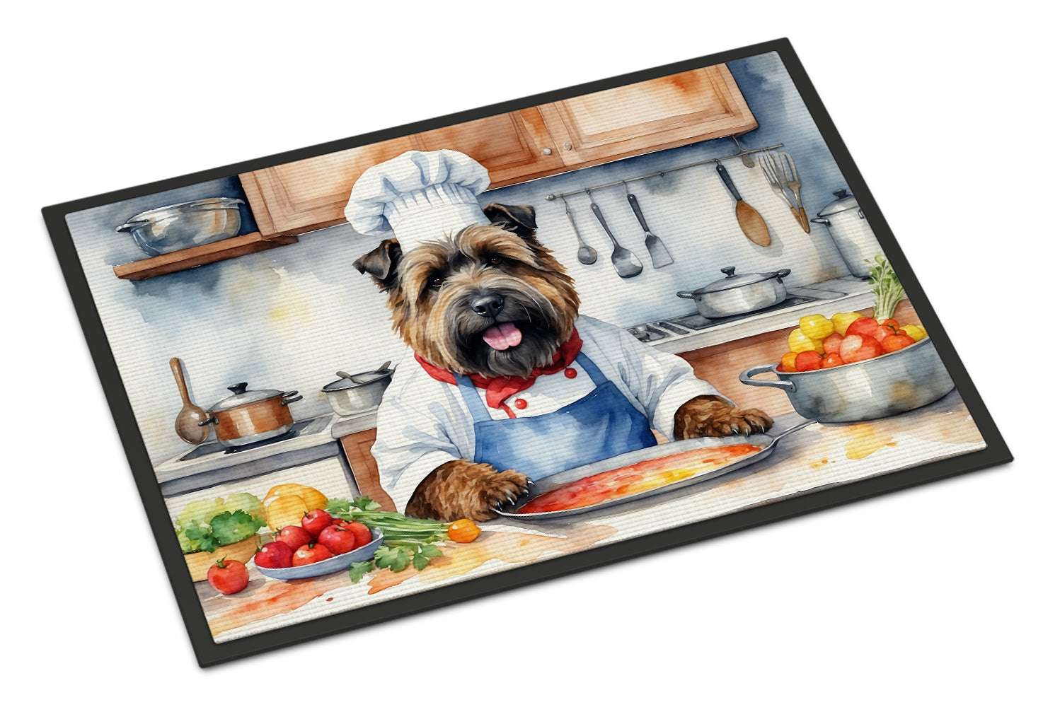 Bouvier des Flandres The Chef Doormat Indoor Outdoor 18H X 27W Front Door Mat Rugs for Entryway, Non Slip Washable