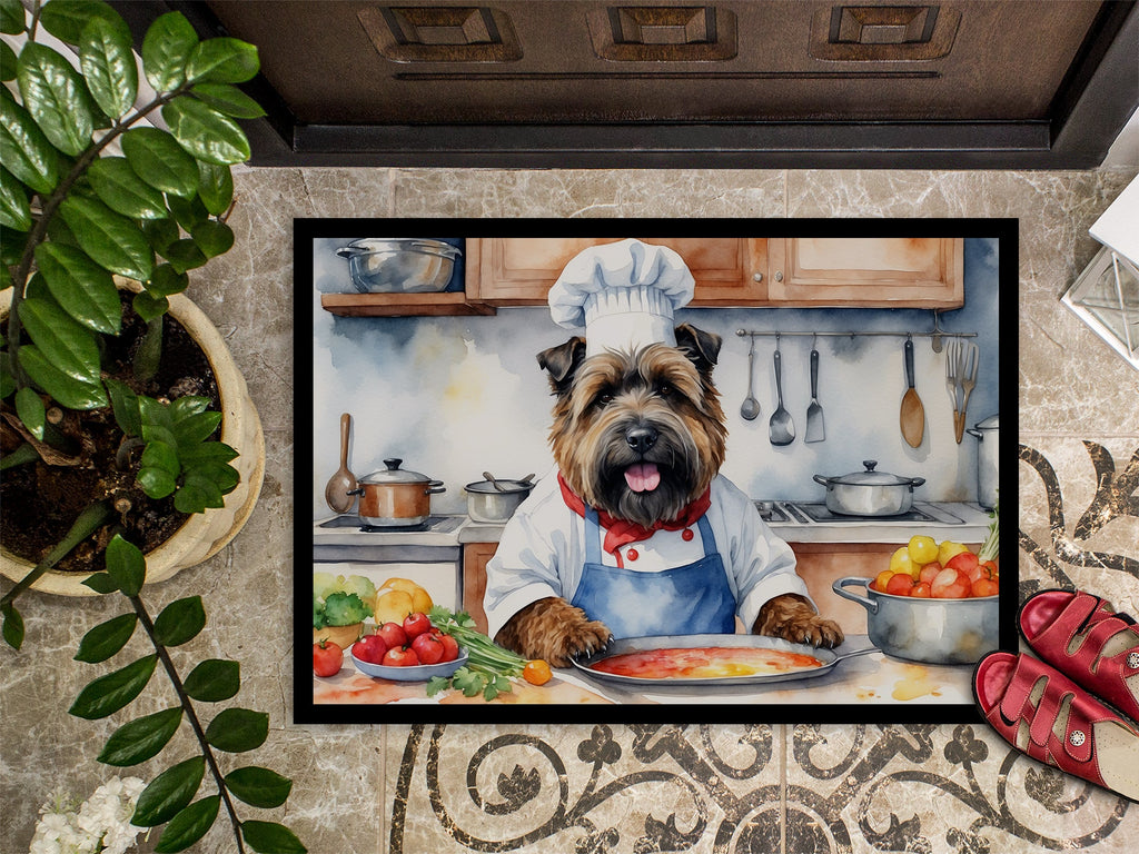 Bouvier des Flandres The Chef Doormat Indoor Outdoor 18H X 27W Front Door Mat Rugs for Entryway, Non Slip Washable