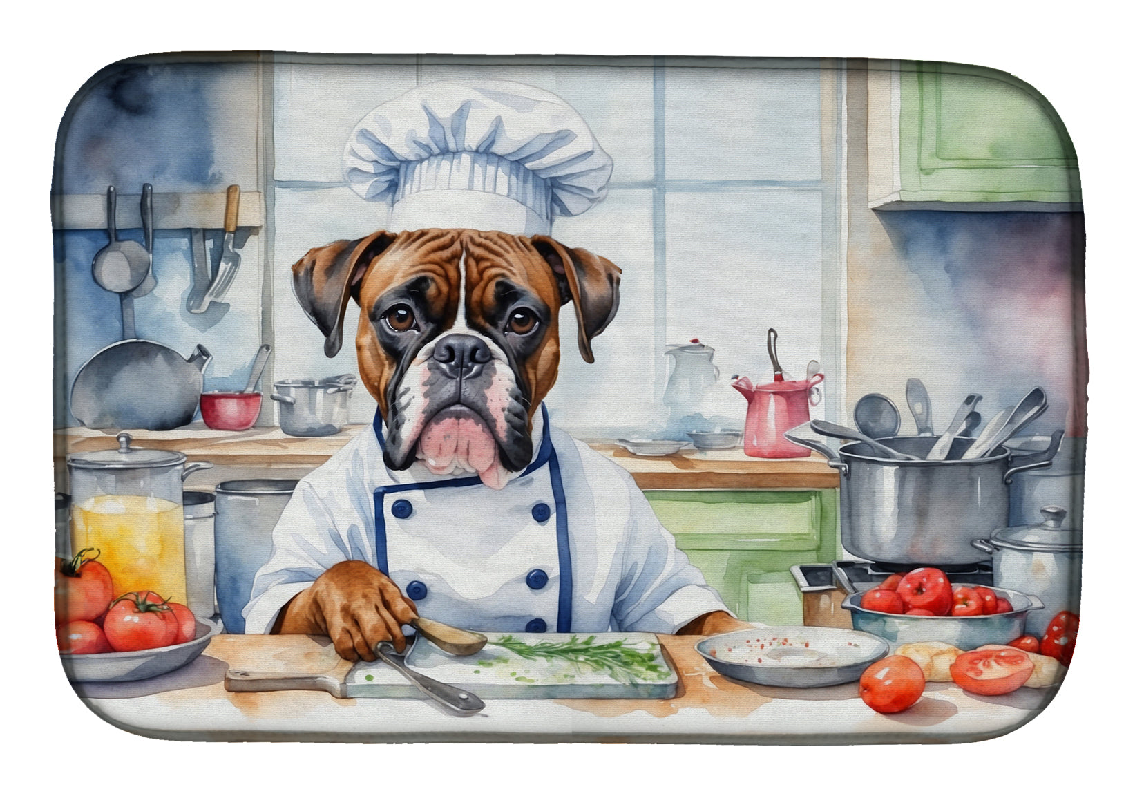 Boxer The Chef Dish Drying Mat Absorbent Dish Drying Mat Pad for Kitchen Counter Dish Drainer Mat for Countertop, 14 x 21", Multicolor