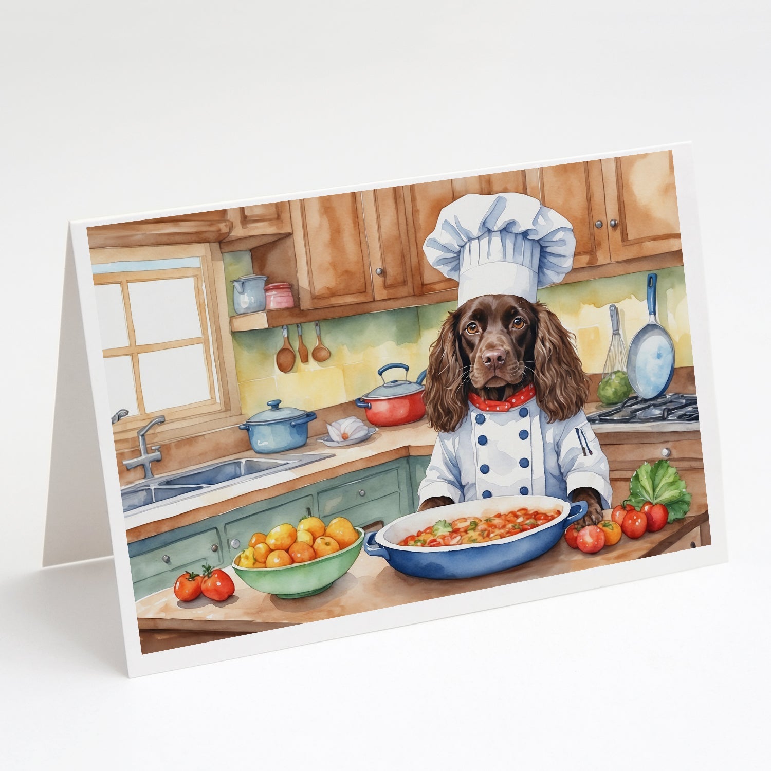Boykin Spaniel The Chef Greeting Cards Pack of 8 Blank Cards with Envelopes Whimsical A7 Size 5x7