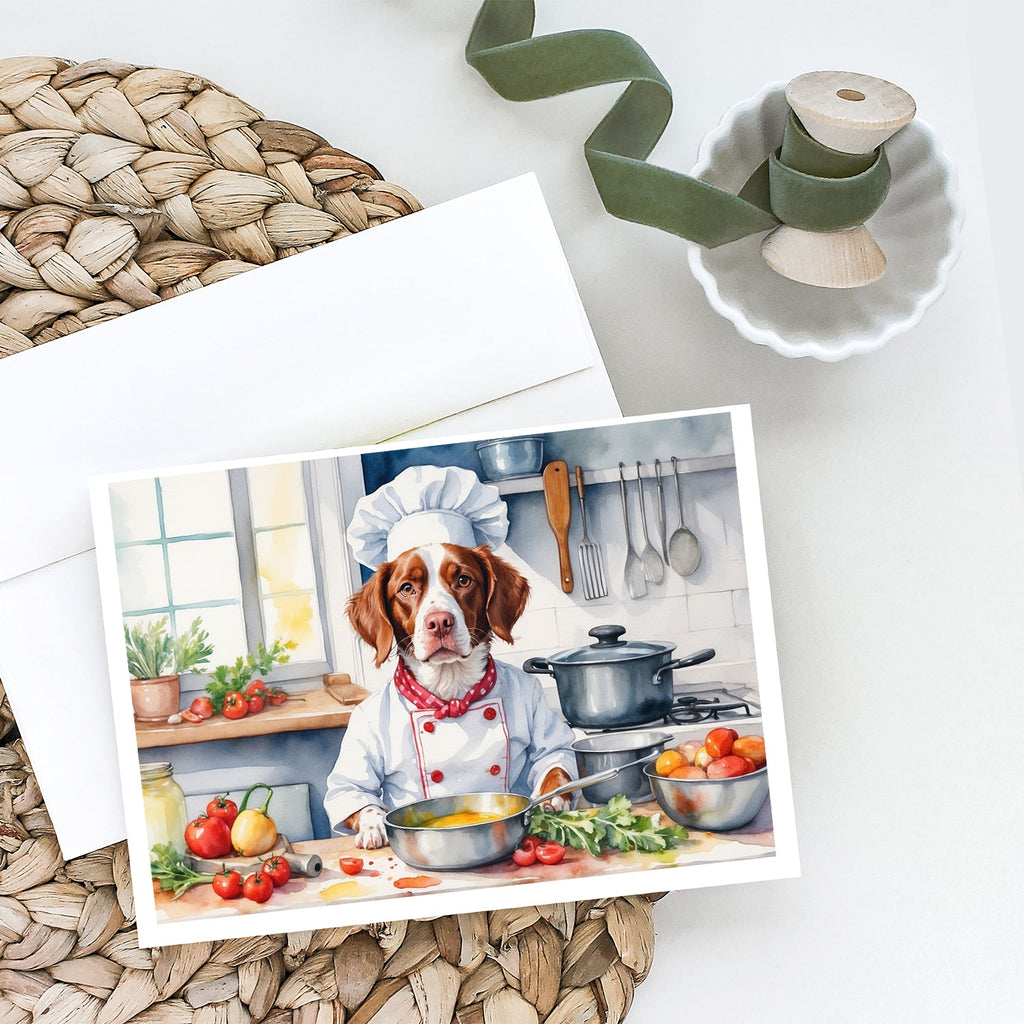 Brittany Spaniel The Chef Greeting Cards Pack of 8 Blank Cards with Envelopes Whimsical A7 Size 5x7