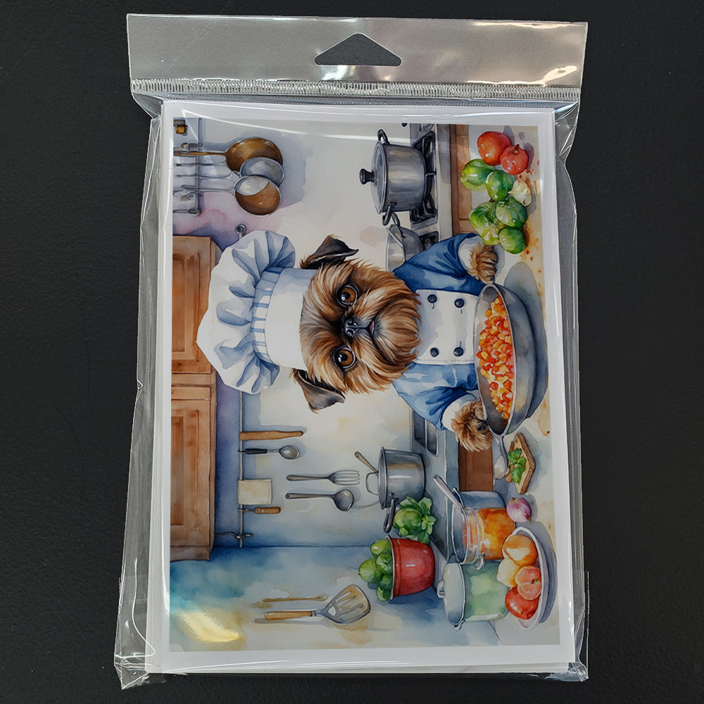 Brussels Griffon The Chef Greeting Cards Pack of 8 Blank Cards with Envelopes Whimsical A7 Size 5x7