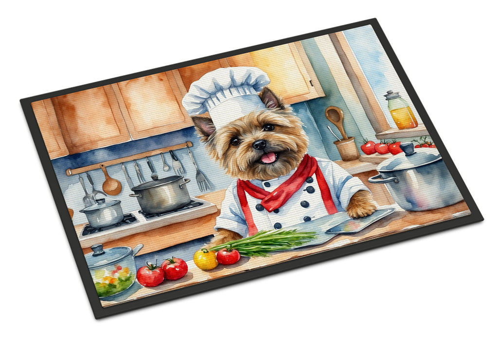 Cairn Terrier The Chef Doormat Indoor Outdoor 24H X 36W Front Door Mat Rugs for Entryway, Non Slip Washable Low Pile,
