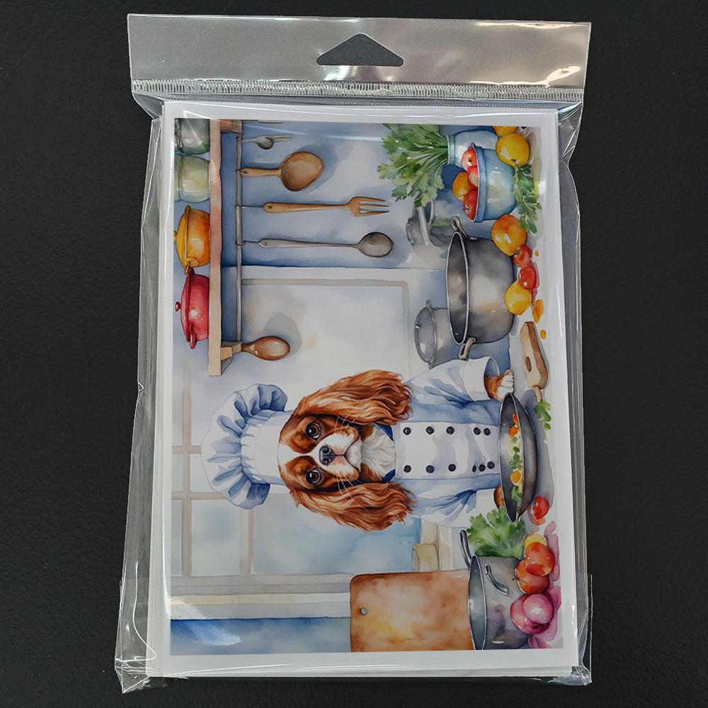Cavalier Spaniel The Chef Greeting Cards Pack of 8 Blank Cards with Envelopes Whimsical A7 Size 5x7