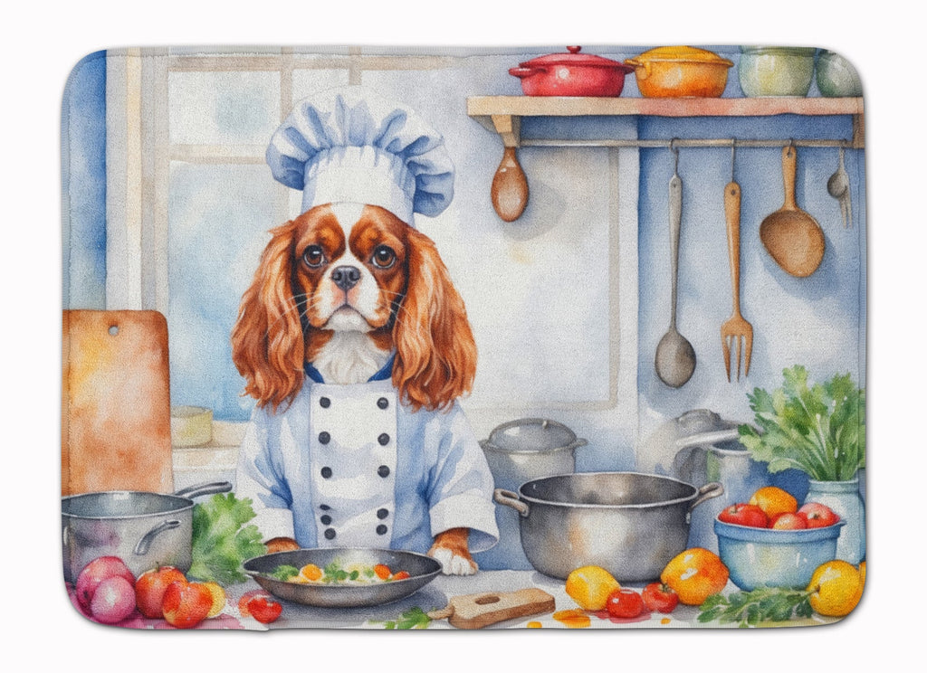 Cavalier Spaniel The Chef Memory Foam Kitchen Mat Machine Washable Anti-Fatigue Cushion Comfort Bath or Kitchen Rug