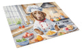 Chesapeake Bay Retriever The Chef Cutting Board Tempered Glass Kitchen Cutting Surface, Heat Resistant Chopping, Non-Slip Feet, Food Prep & Serving