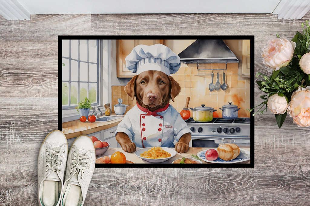 Chesapeake Bay Retriever The Chef Doormat Indoor Outdoor 18H X 27W Front Door Mat Rugs for Entryway, Non Slip Washable