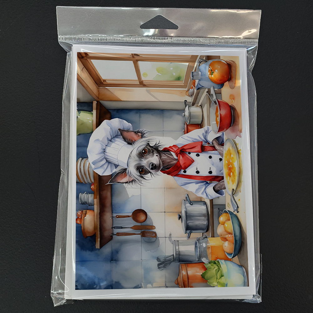 Chinese Crested The Chef Greeting Cards Pack of 8 Blank Cards with Envelopes Whimsical A7 Size 5x7
