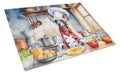 Chinese Crested The Chef Cutting Board Tempered Glass Kitchen Cutting Surface, Heat Resistant Chopping, Non-Slip Feet, Food Prep & Serving