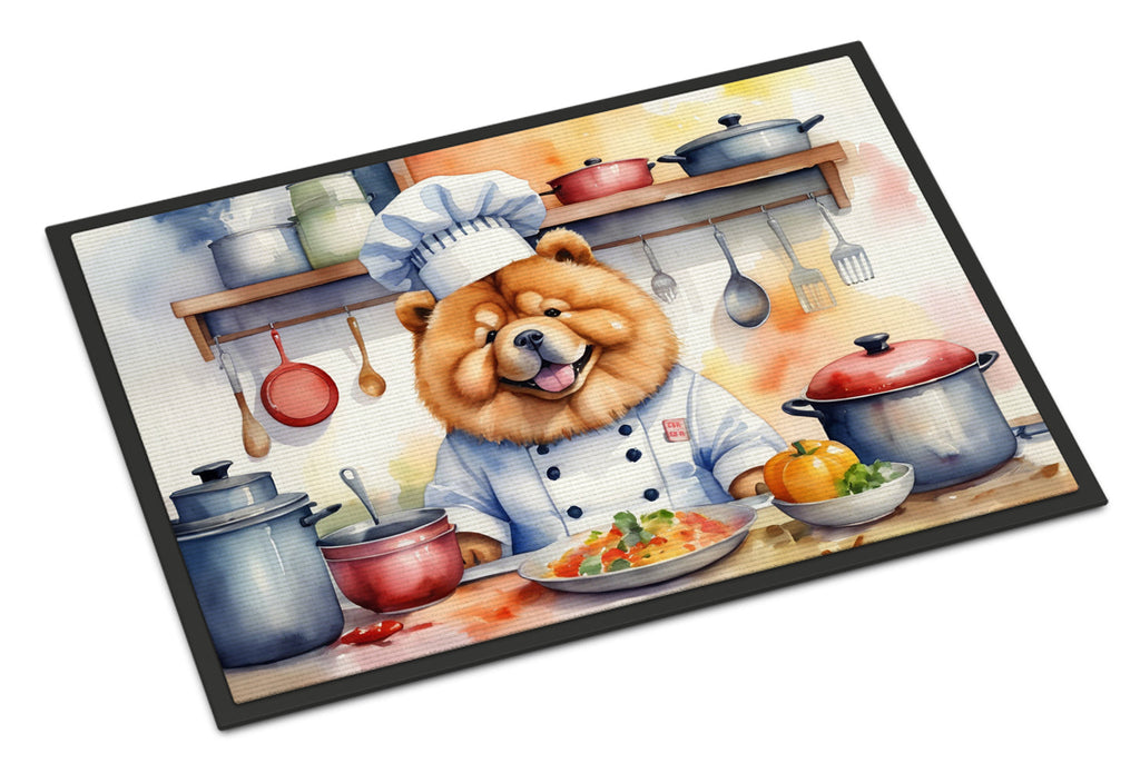 Chow Chow The Chef Doormat Indoor Outdoor 18H X 27W Front Door Mat Rugs for Entryway, Non Slip Washable