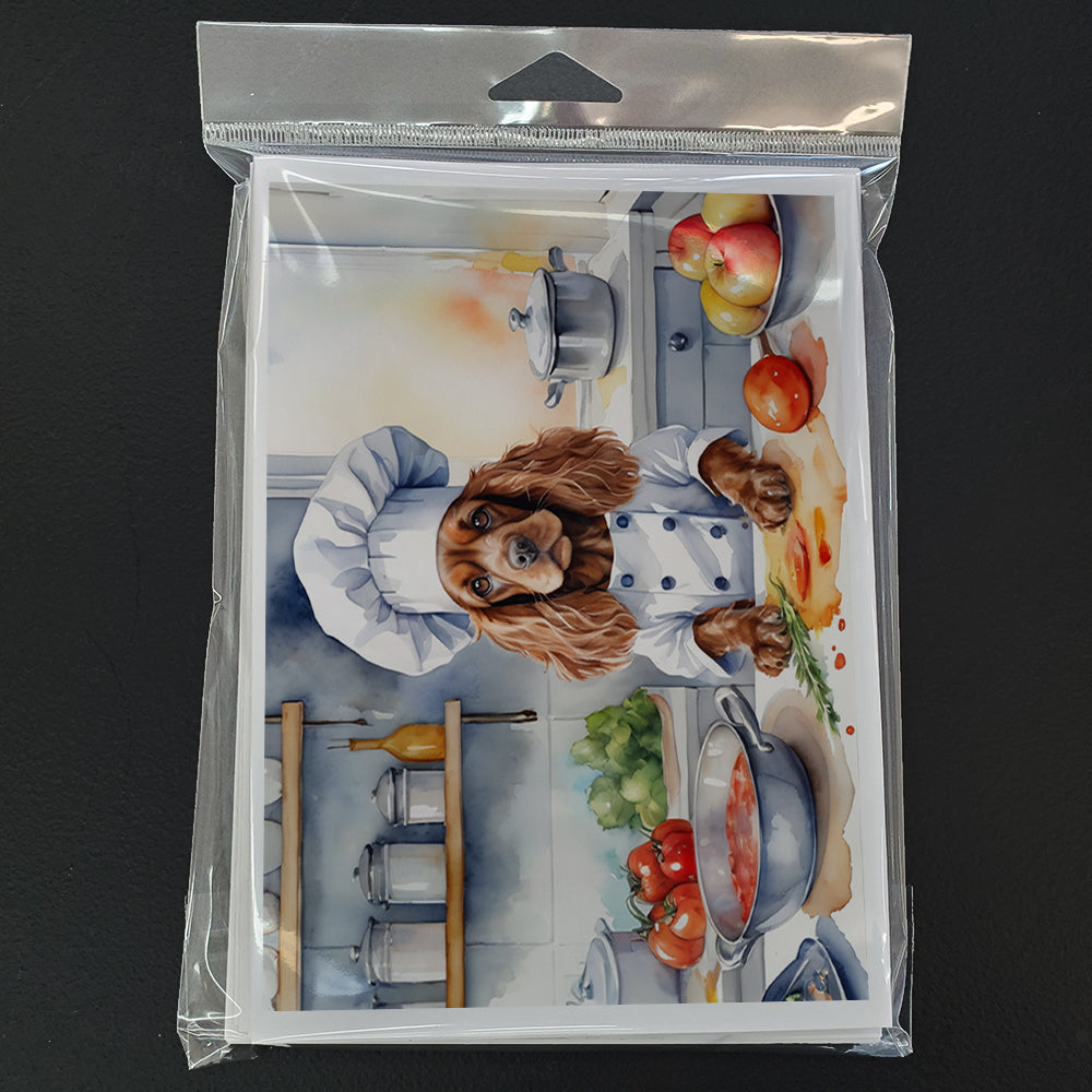 Cocker Spaniel The Chef Greeting Cards Pack of 8 Blank Cards with Envelopes Whimsical A7 Size 5x7