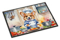 Corgi The Chef Doormat Indoor Outdoor 24H X 36W Front Door Mat Rugs for Entryway, Non Slip Washable Low Pile,