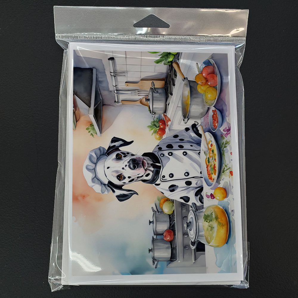 Dalmatian The Chef Greeting Cards Pack of 8 Blank Cards with Envelopes Whimsical A7 Size 5x7