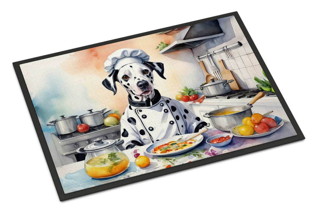 Dalmatian The Chef Doormat Indoor Outdoor 24H X 36W Front Door Mat Rugs for Entryway, Non Slip Washable Low Pile,