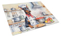 Doberman Pinscher The Chef Cutting Board Tempered Glass Kitchen Cutting Surface, Heat Resistant Chopping, Non-Slip Feet, Food Prep & Serving